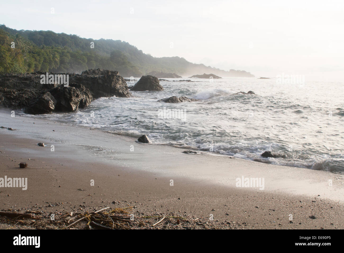 Tranquil beach near Montezuma, Costa Rica. Stock Photo