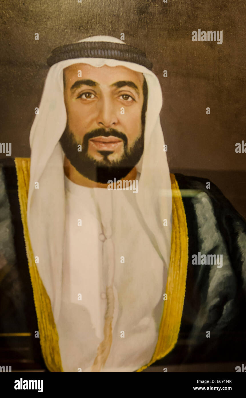 Picture of Sheikh Khalifa bin Zayed Al Nahyan Ruler of Abu Dhabi at the Al  Ain Palace Museum, Dubai, United Arab Emirates UAE Stock Photo - Alamy