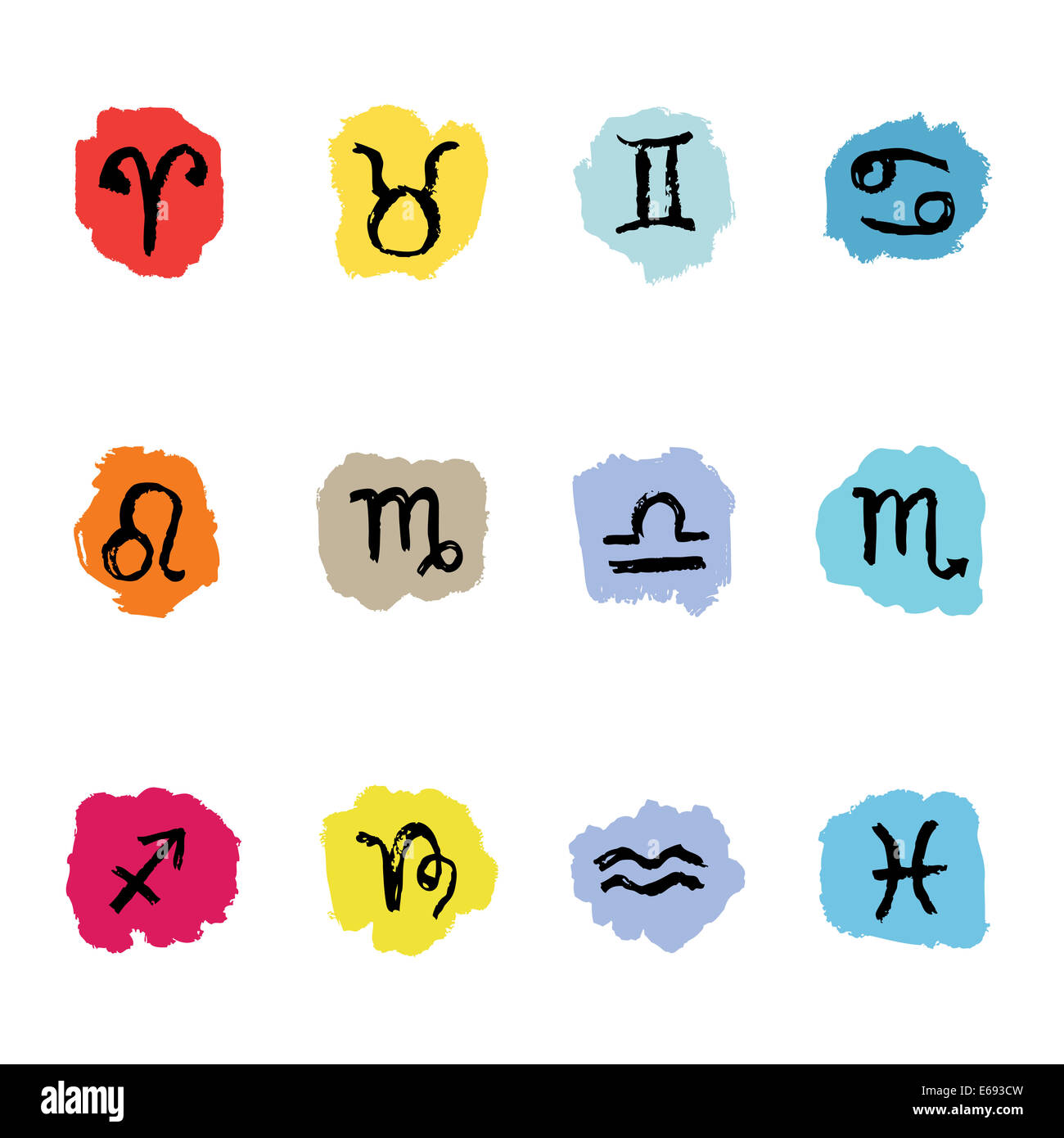 Horoscope Zodiac Star signs, vector set Stock Photo - Alamy