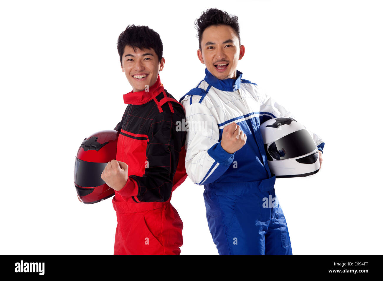 Standing side by side looking at camera race car driver hires stock photography and images Alamy