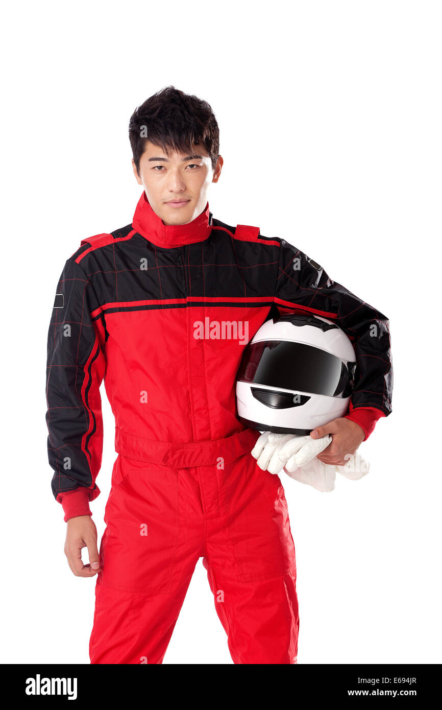 Young race car driver Stock Photo