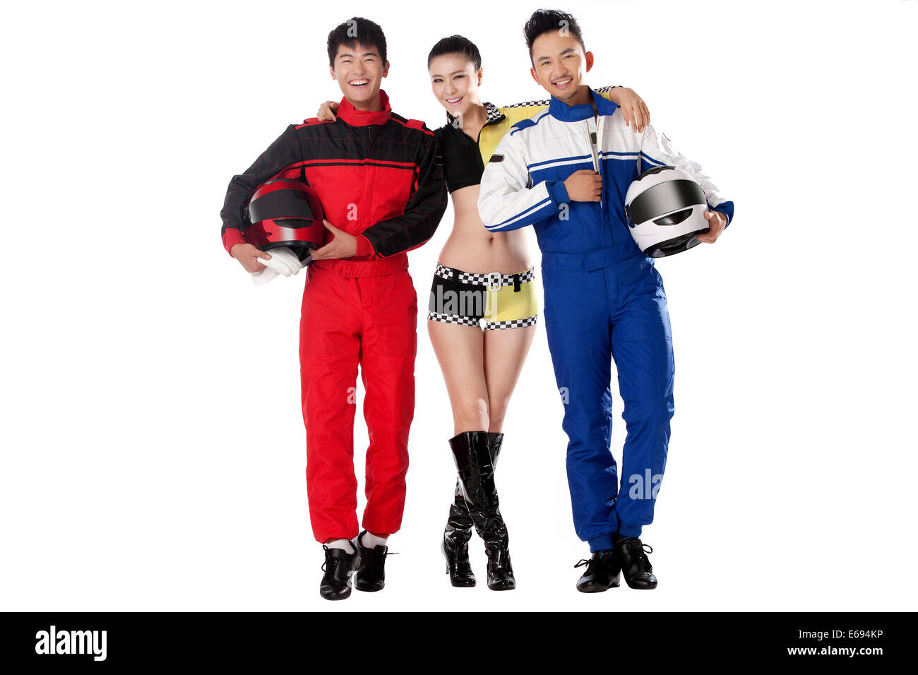 Standing side by side looking at camera race car driver hires stock photography and images Alamy