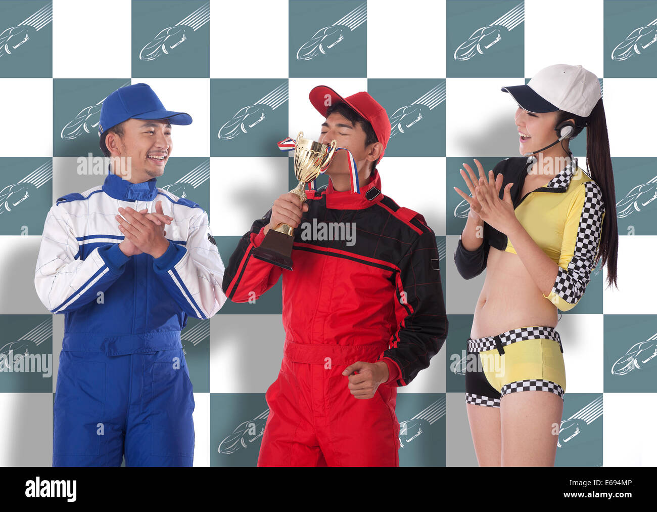 Race car drivers Stock Photo - Alamy
