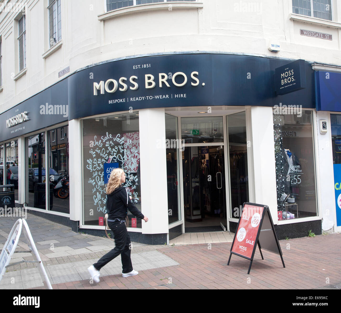 Moss Bros shop Ipswich, Suffolk, England Stock Photo Alamy