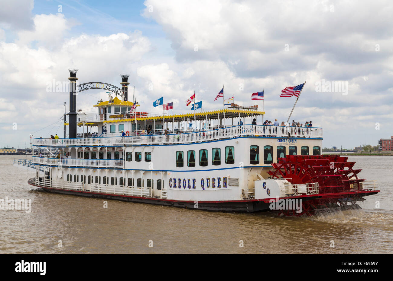 Paddle steamer on the Mississippi River, New Orleans, Louisiana, United States Stock Photo