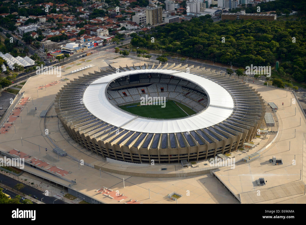 Aerial view, venue for the FIFA World Cup 2014, Estadio Governador Magalhaes Pinto or Mineirão Stadium, Belo Horizonte Stock Photo