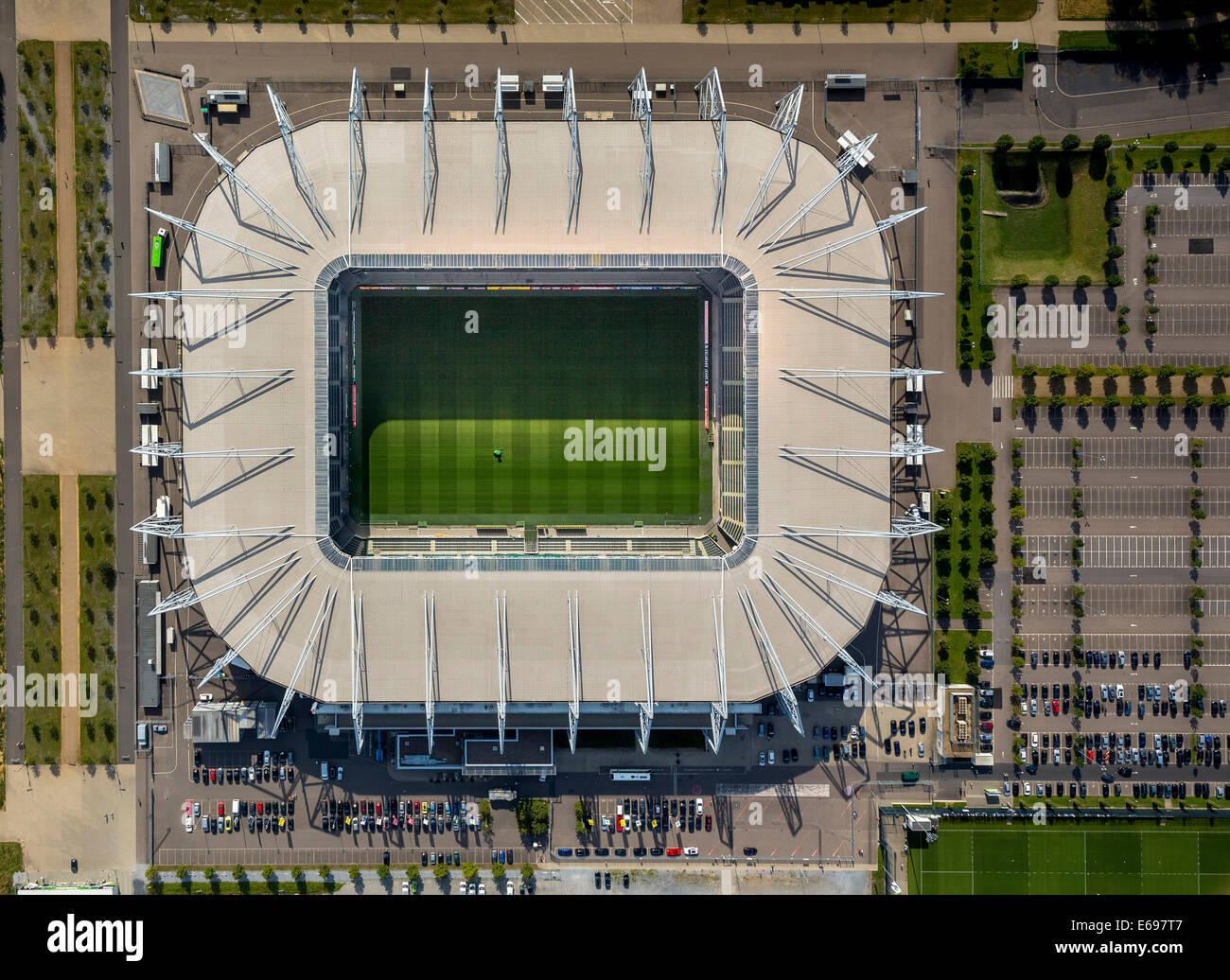Aerial view, Borussia-Park, football stadium, Mönchengladbach, North Rhine-Westphalia, Germany Stock Photo
