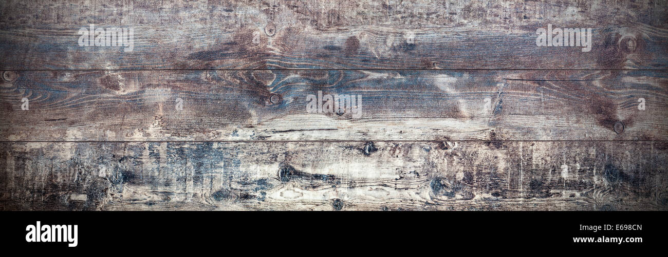 Old wood background, panoramic retro rustic boards. Stock Photo