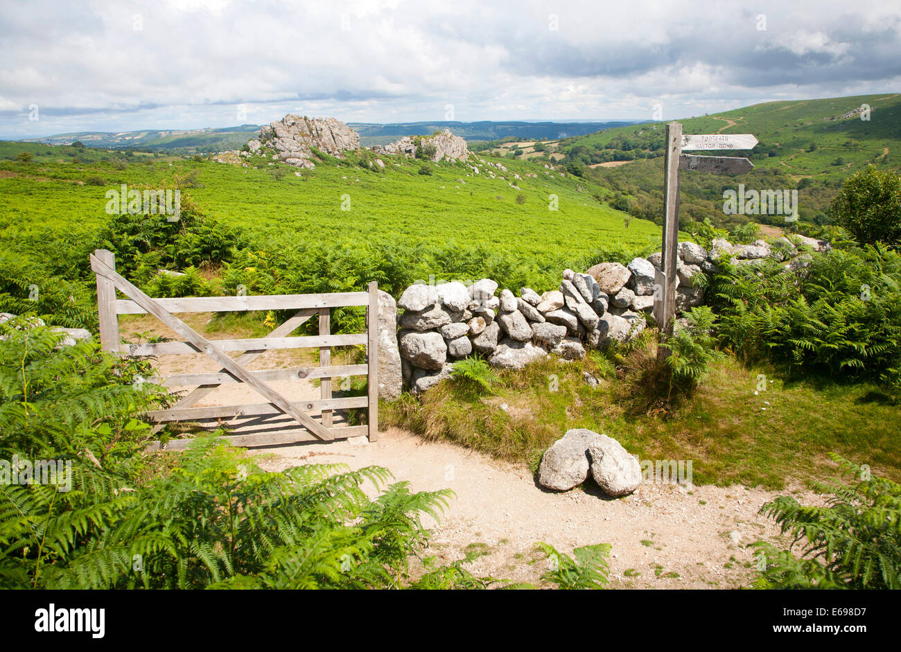 Landscape Greator Rocks, Dartmoor national park, Devon, England Stock Photo