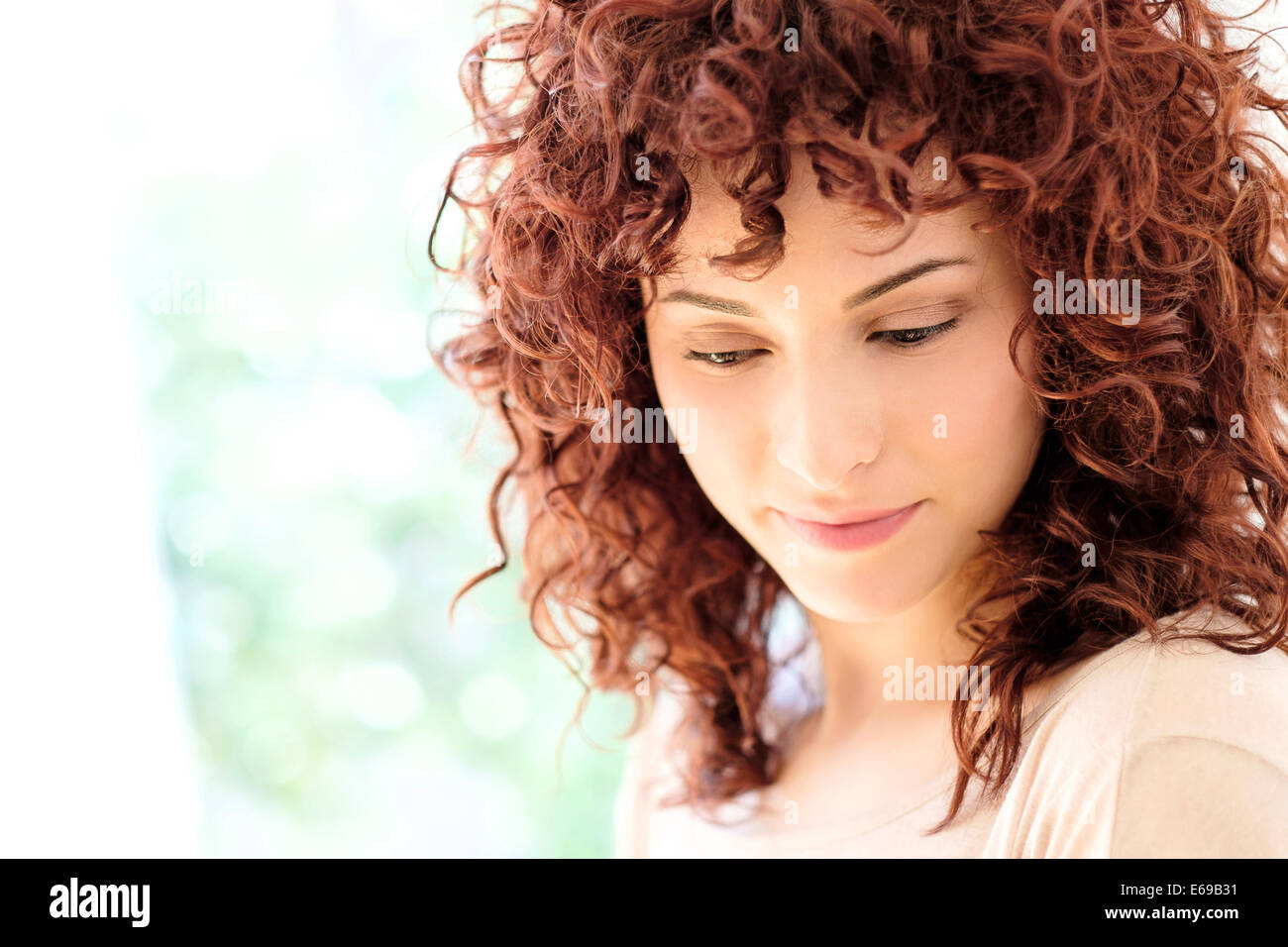 Close up of Hispanic woman's face Stock Photo