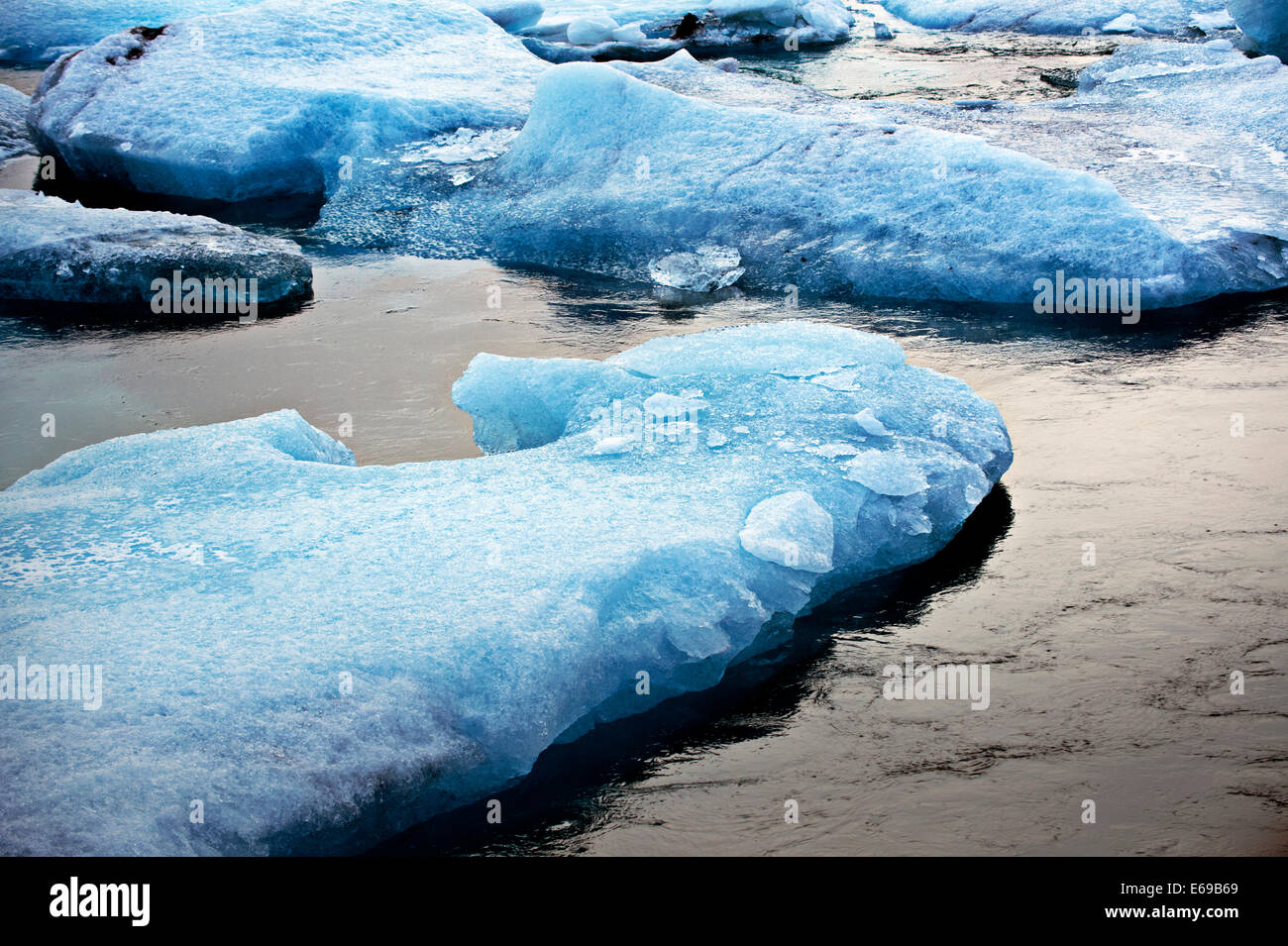 Glaciers floating in arctic water Stock Photo