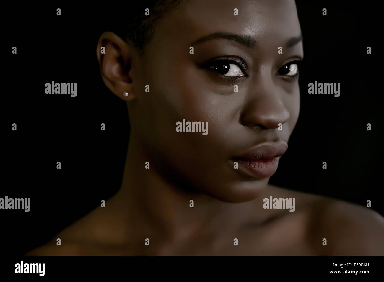 Black woman looking at camera Stock Photo