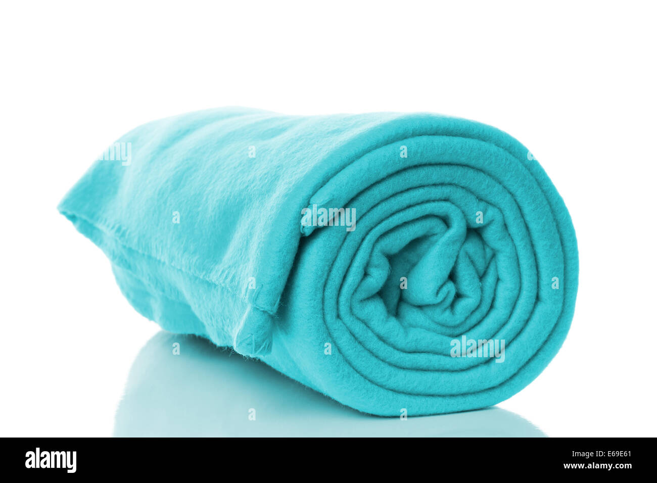 turquoise or cyan fleece blanket Stock Photo