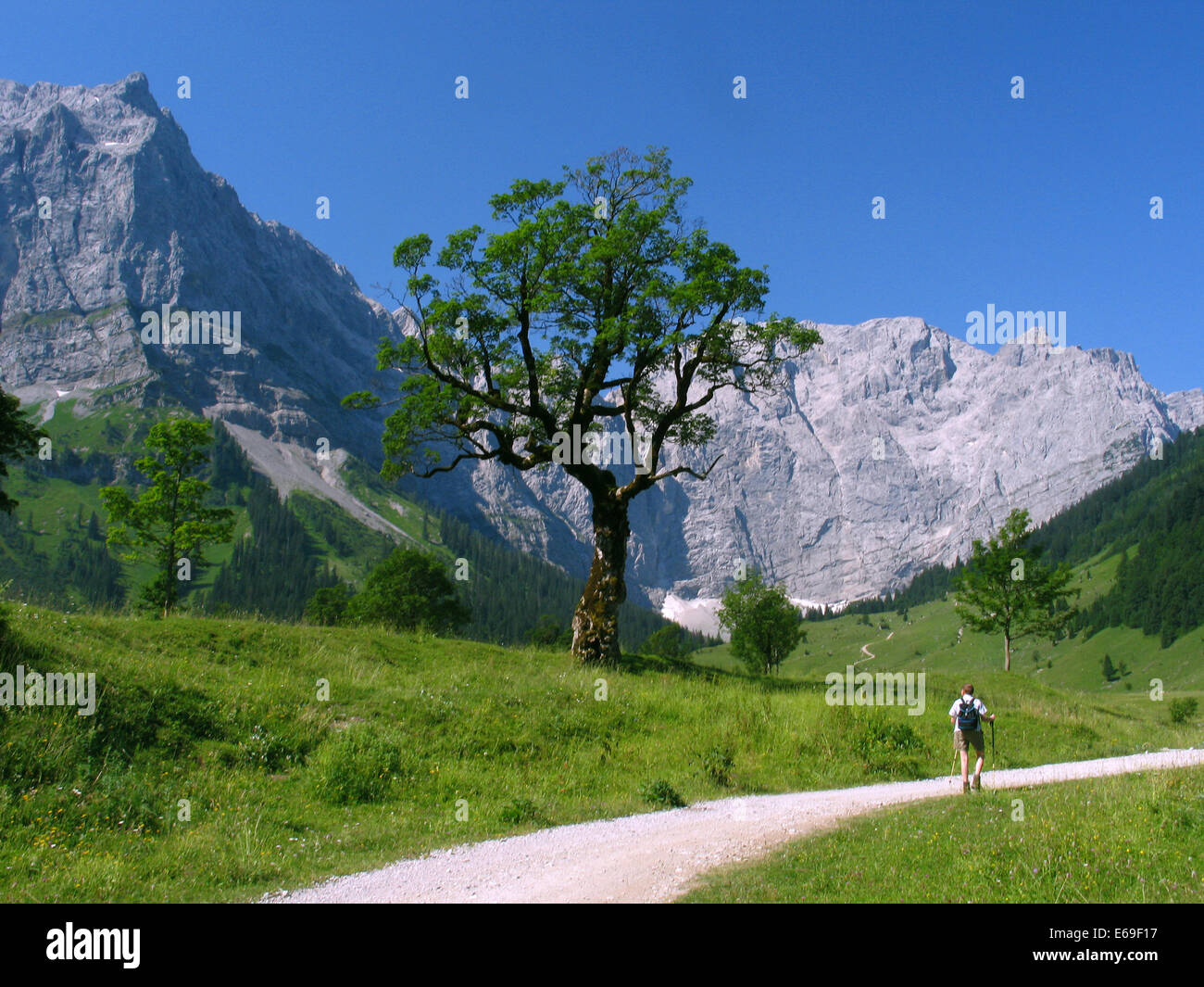 trail,karwendel,hillwalkers Stock Photo