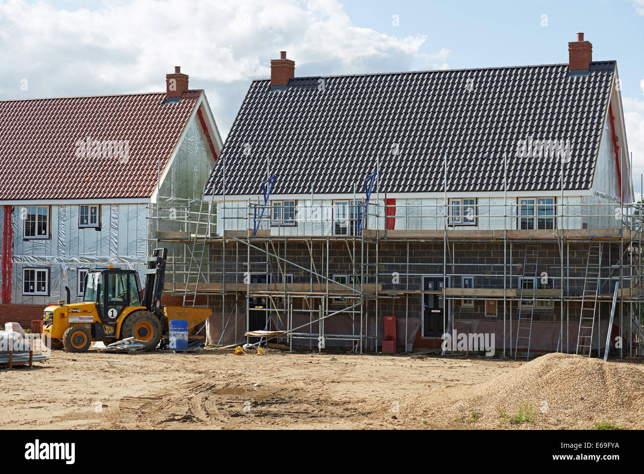 Flagship affordable homes under construction, Sutton, Suffolk, UK Stock