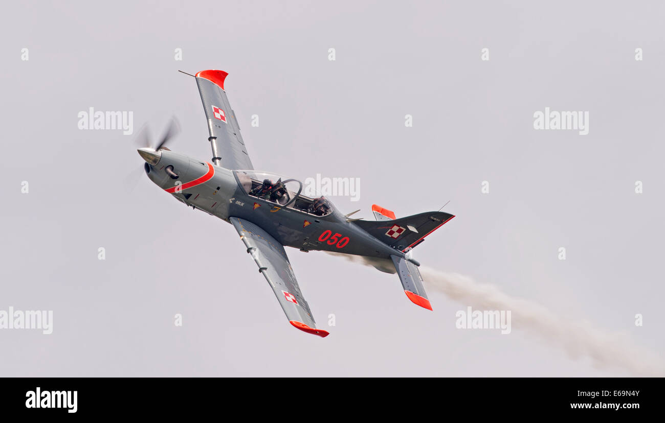 Turbo Orliks the Polish Air Force Aerobatic Team display at RIAT 2014 Stock Photo