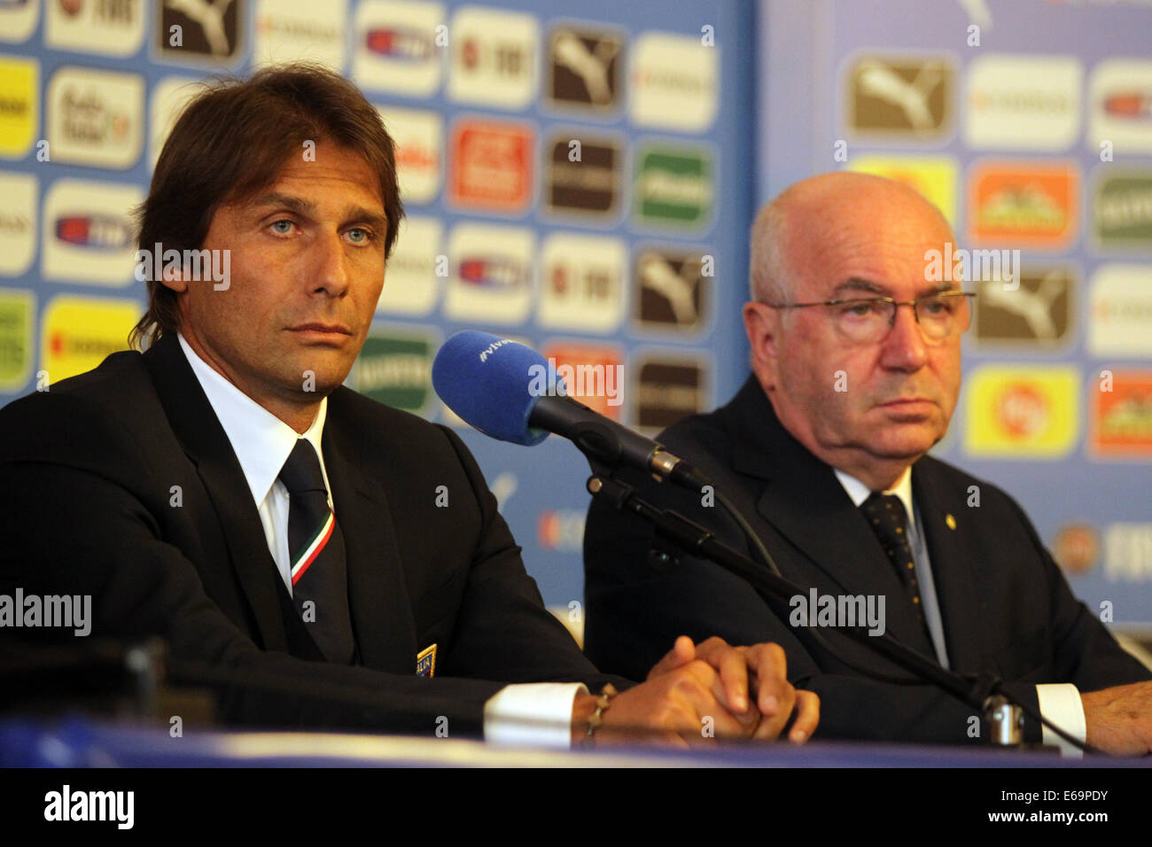 Rome, Italy. 19th August, 2014.  hotel parco dei principi Football / Soccer:  Antonio Conte is the new coach of the italian national soccer team, replaces Cesare Prandelli after the disastrous adventure to the world cup in brazil 2014, his salary is 4 milion euro years     (photo: Marco Iacobucci/Alamy live news) Stock Photo