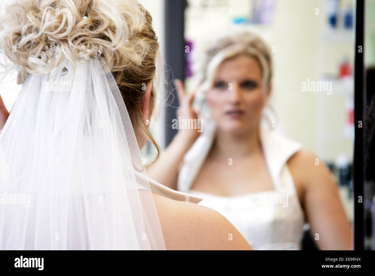 Wedding Hairdresser Hair Salon Barber Shop Bride Stock Photo