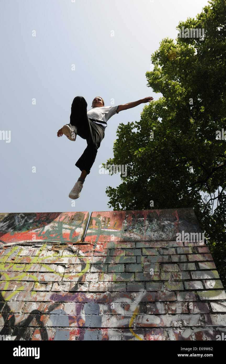 jump,parkour,traceur Stock Photo