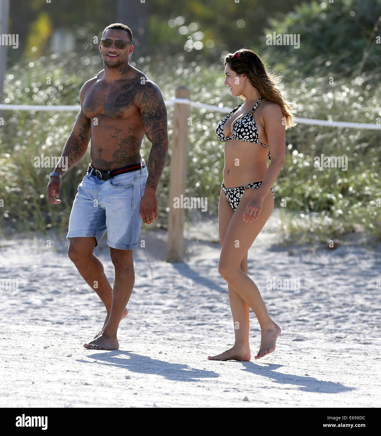 Kelly Brook and boyfriend David McIntosh relax together during their holiday in Miami  Featuring: Kelly Brook,David McIntosh Where: Miami, Florida, United States When: 02 Feb 2014 Stock Photo