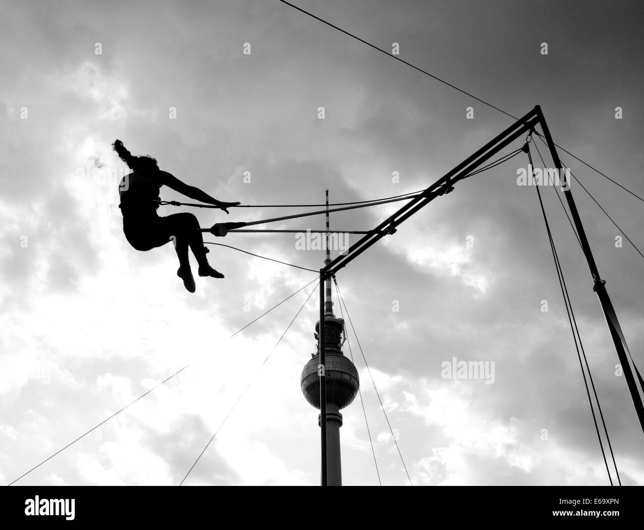 television tower,rocking,acrobat Stock Photo