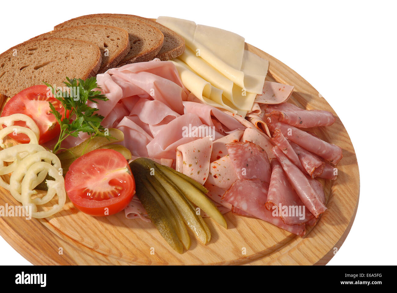 snack,sausage platter,ham platter Stock Photo Alamy