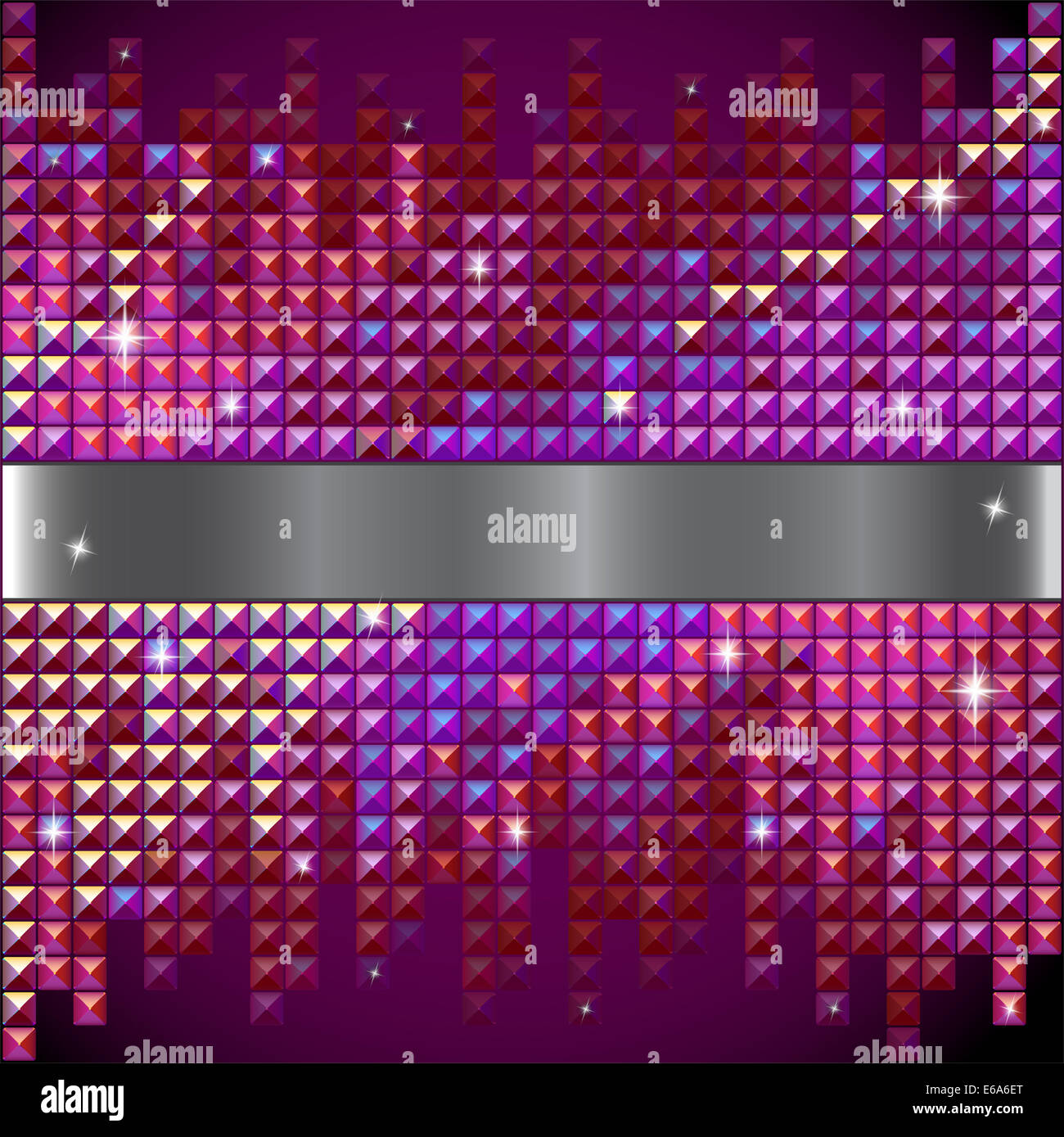 Rhinestone red mosaic background with shiny rhinestones and metal ...