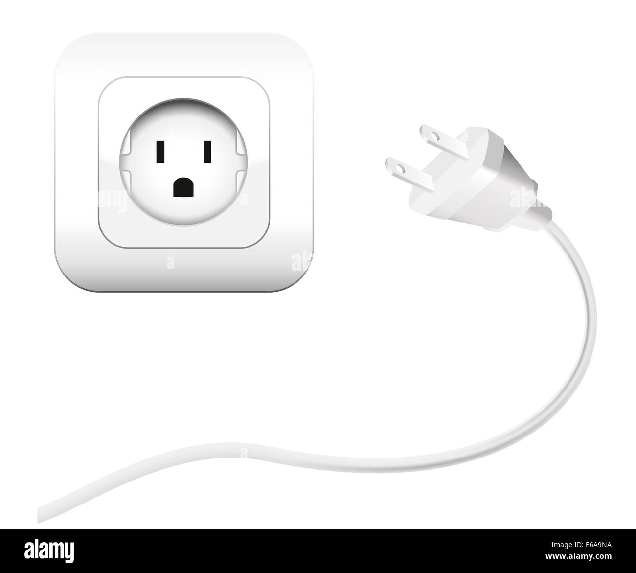 Plug and a socket - NEMA connector – to connect electrical equipment. Stock Photo