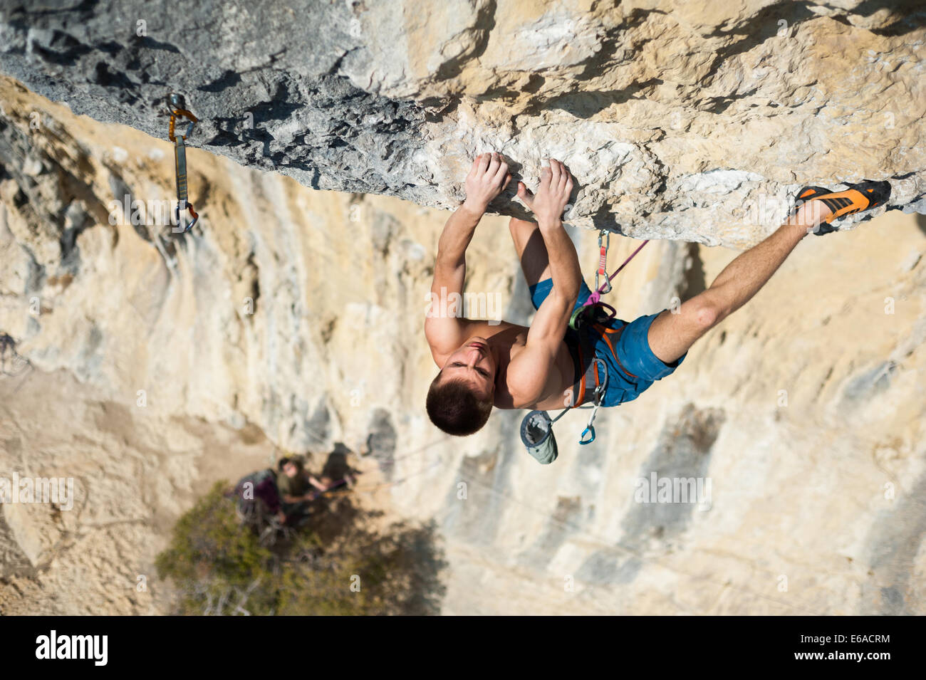 Rock climbing in Buzet canyon, Croatia Stock Photo Alamy