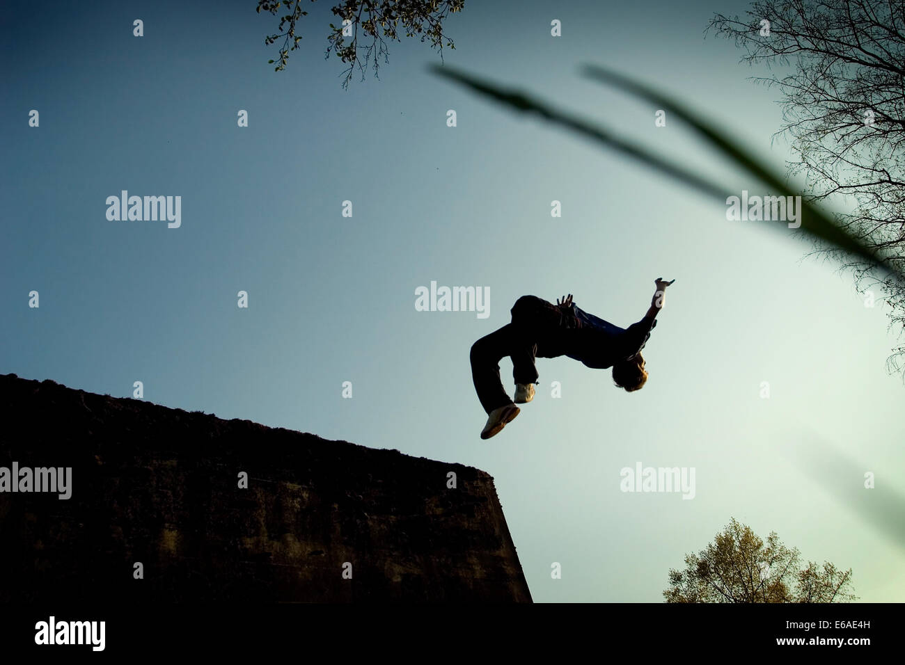 jump,parkour,somersault Stock Photo