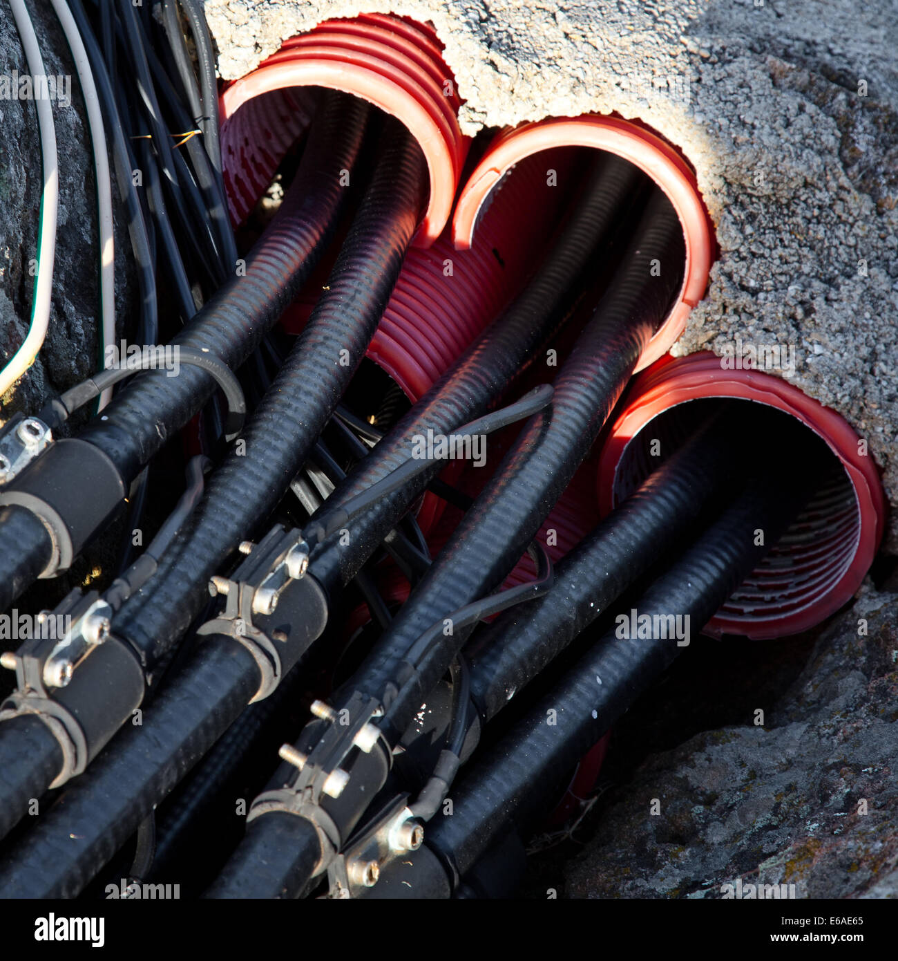 Telephone Underground Cables Stock Photos & Telephone Underground