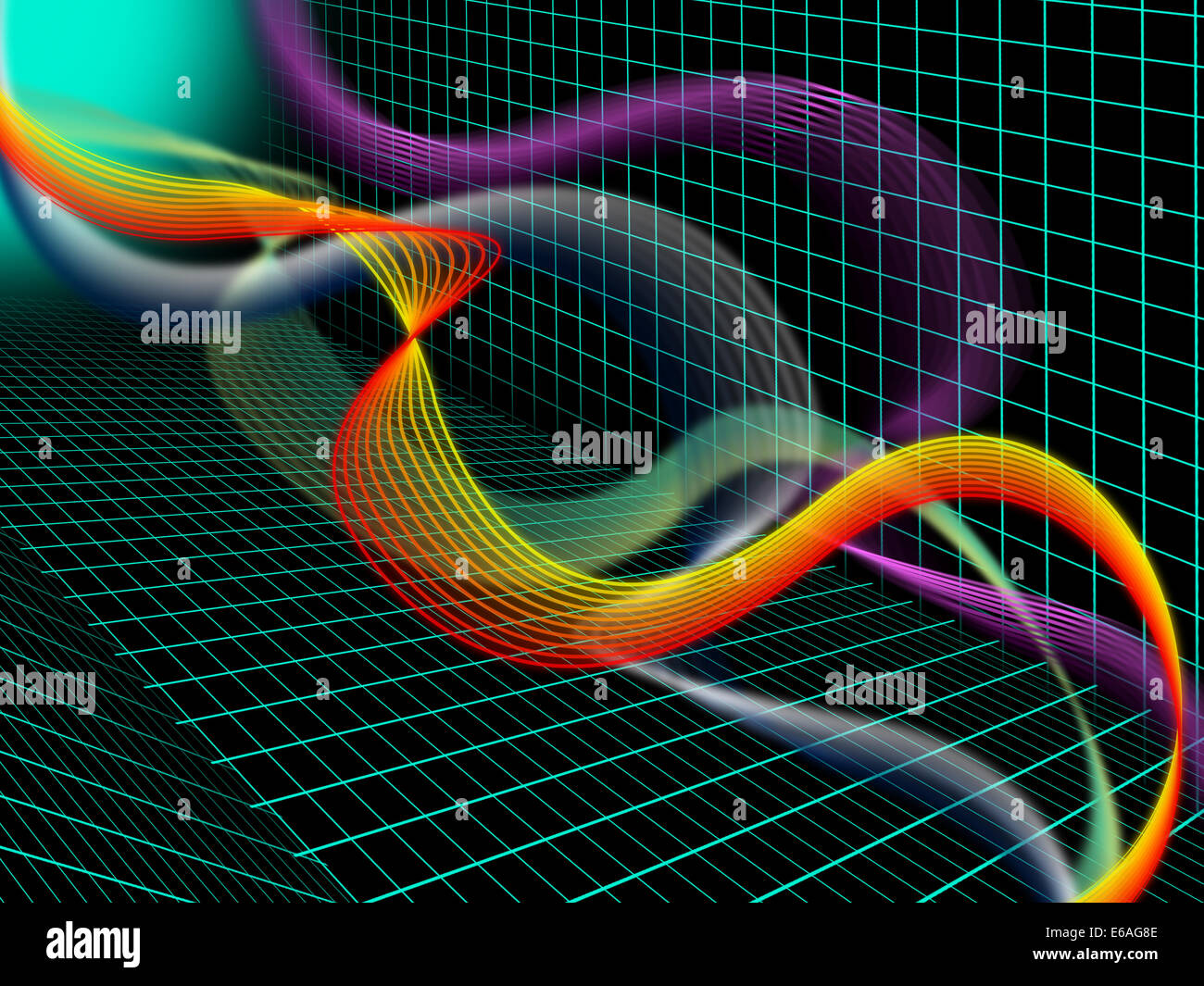 Green Twisting Background Meaning Wavy Lines And Grid Stock Photo Alamy