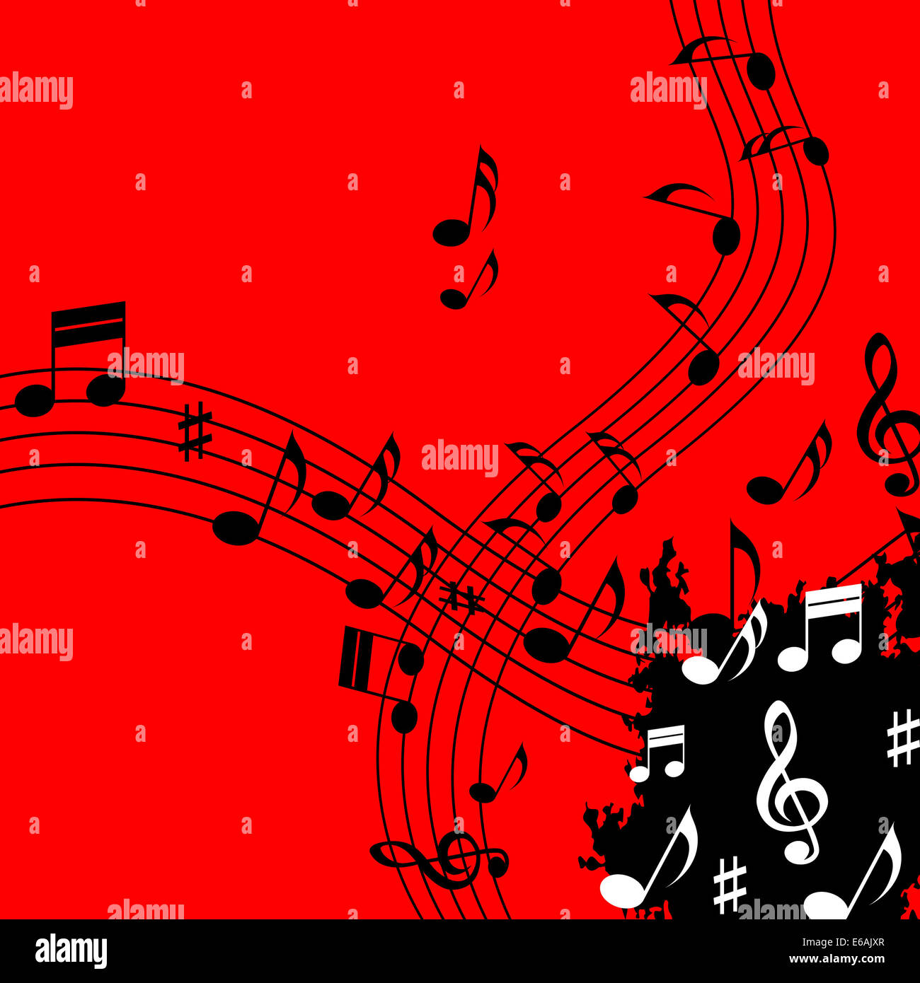 Red Music Background Meaning Soundwaves Piece And Notes Stock Photo