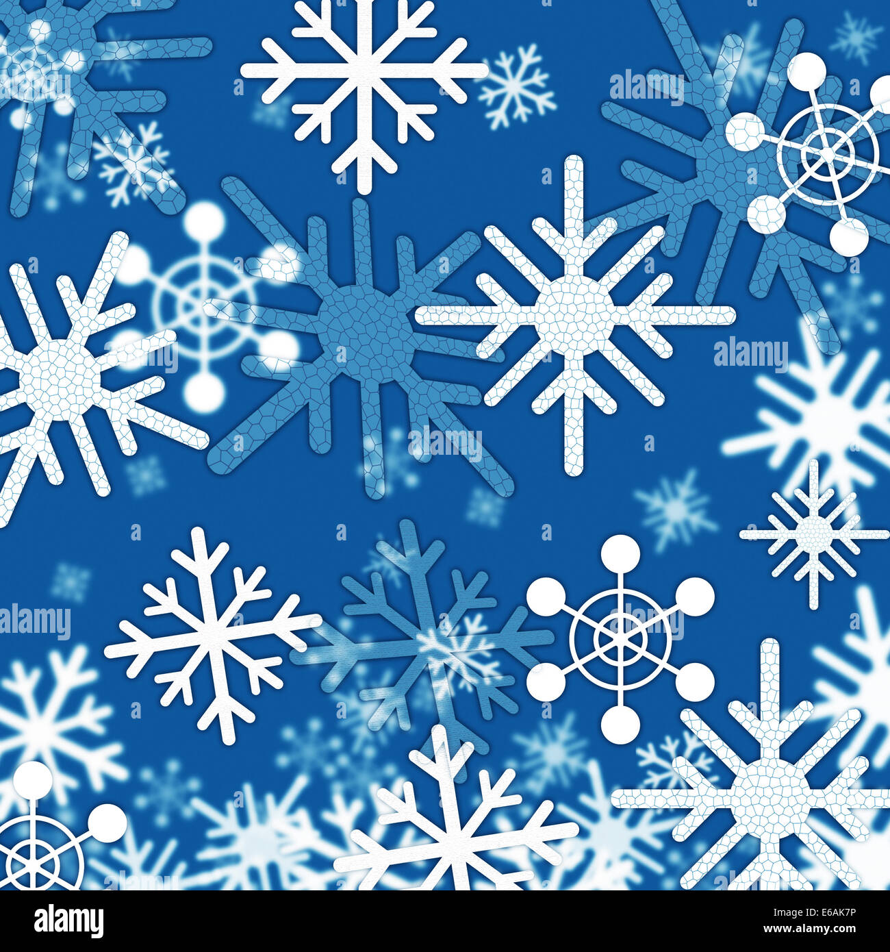 Blue Snowflakes Background Showing Winter And Frozen Stock Photo - Alamy
