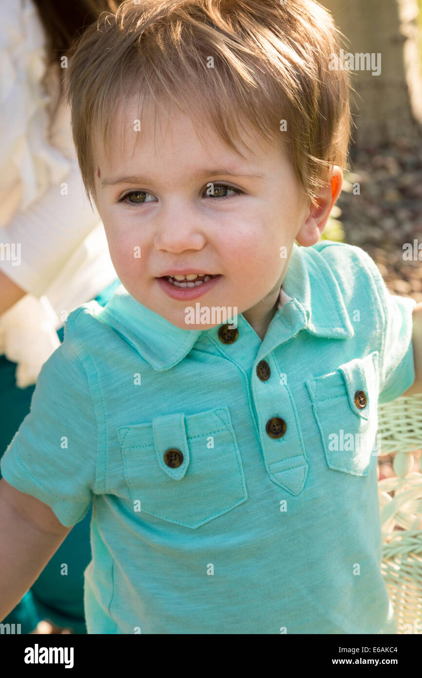 Toddler In Backyard USA Stock Photo