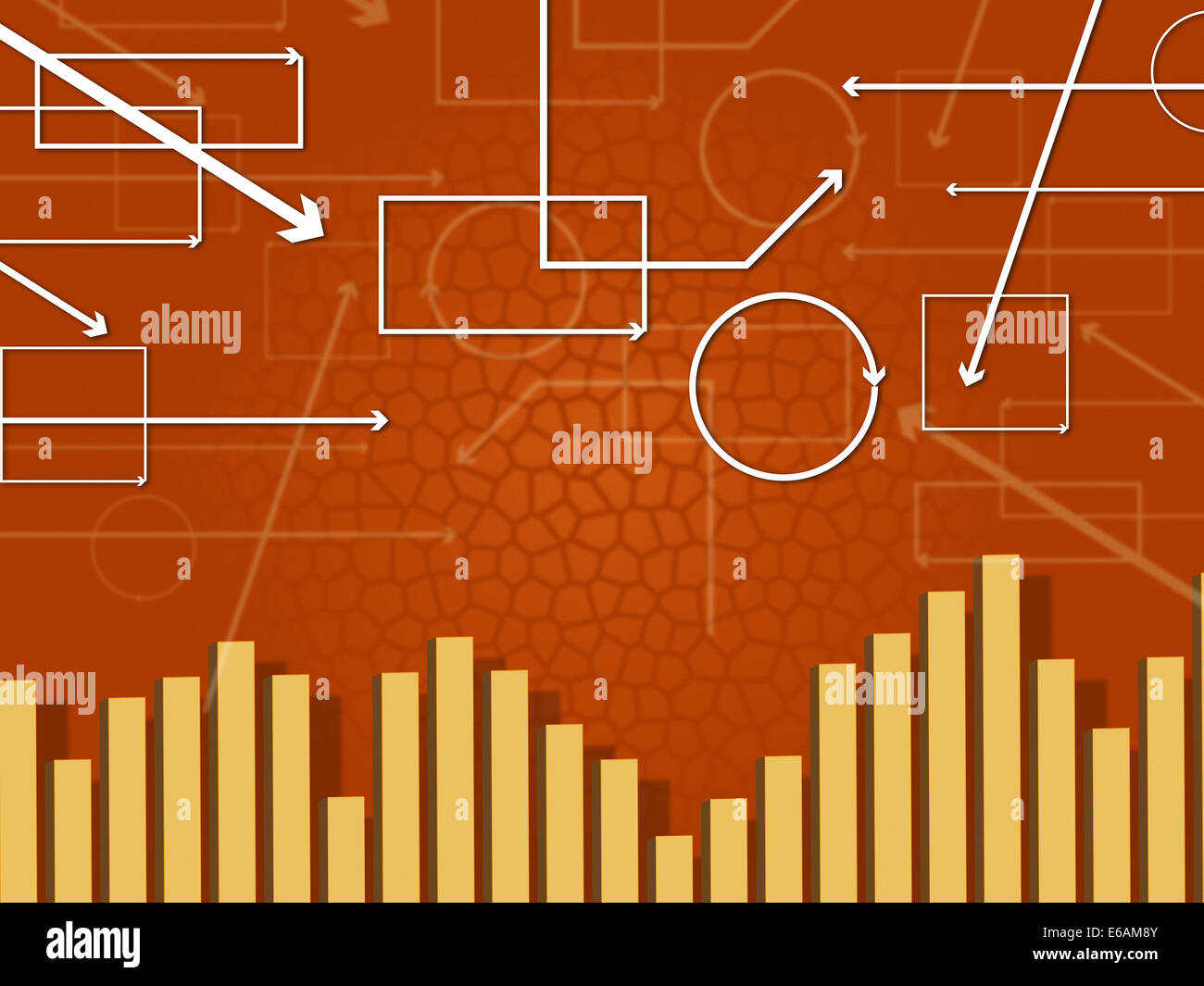 Orange Shapes Background Meaning Columns And Geometrical Stock Photo