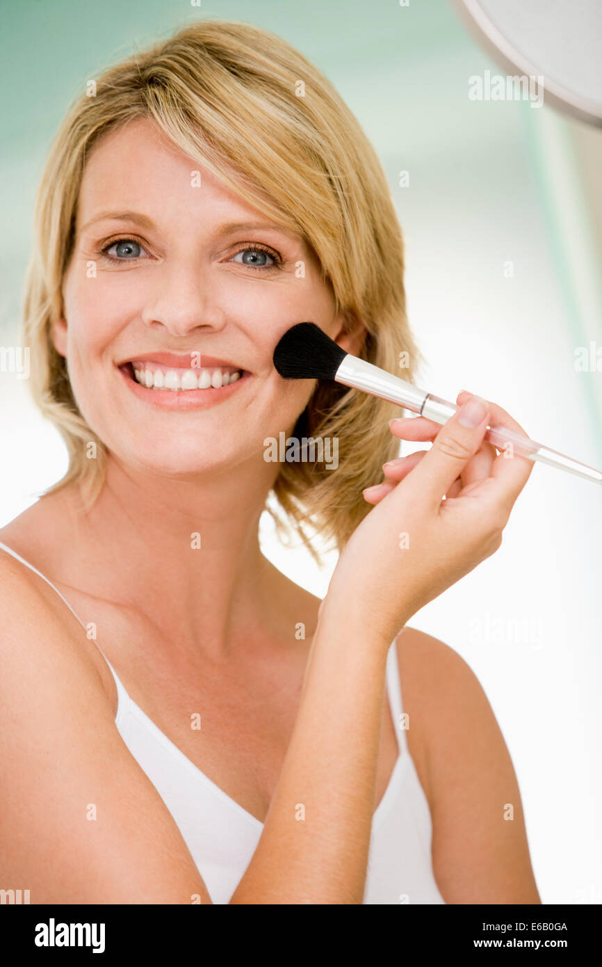 beauty,cosmetics,paintbrush,makeup,talcum powder,rouge Stock Photo