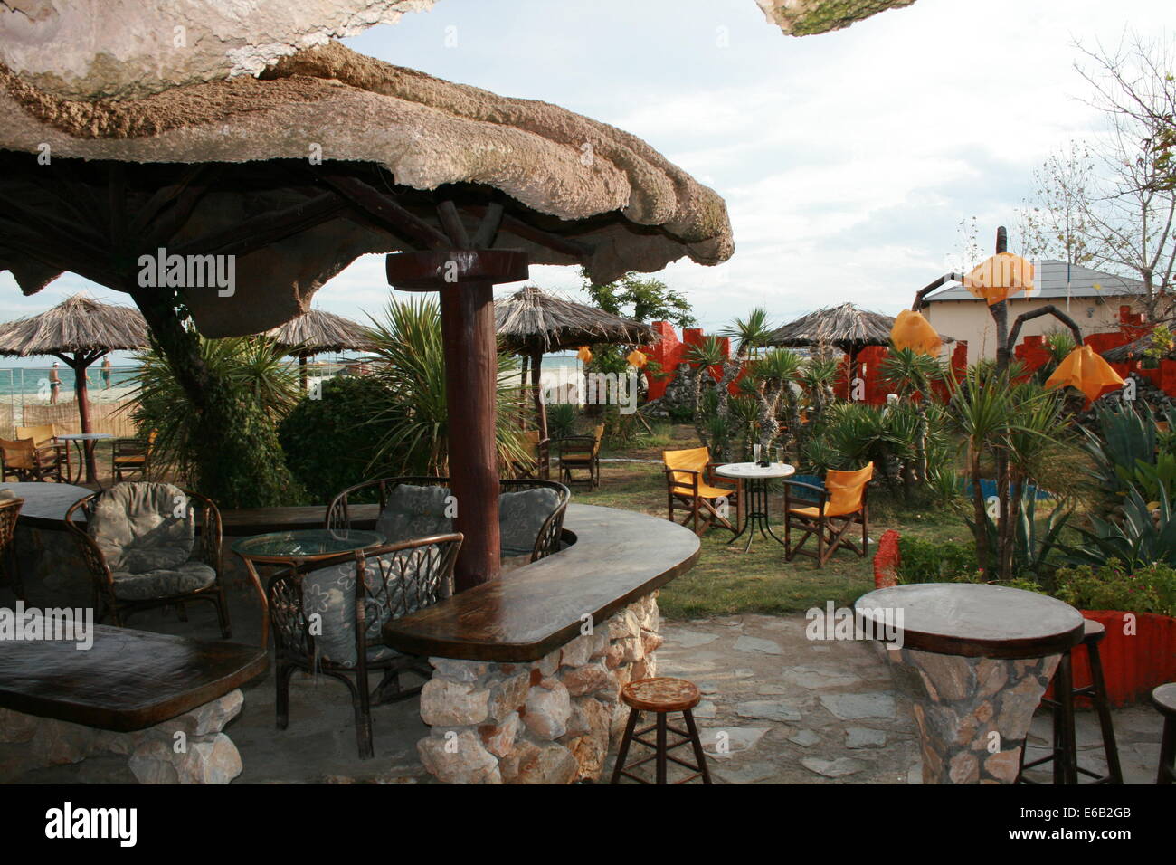 A bar on the beach in Paraliya Katerini, Greece Stock Photo - Alamy