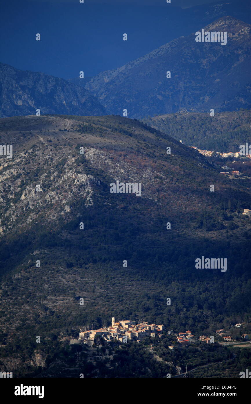 The picturesque perched village of La Roquette sur Var in the Var valley, French Riviera. France Stock Photo