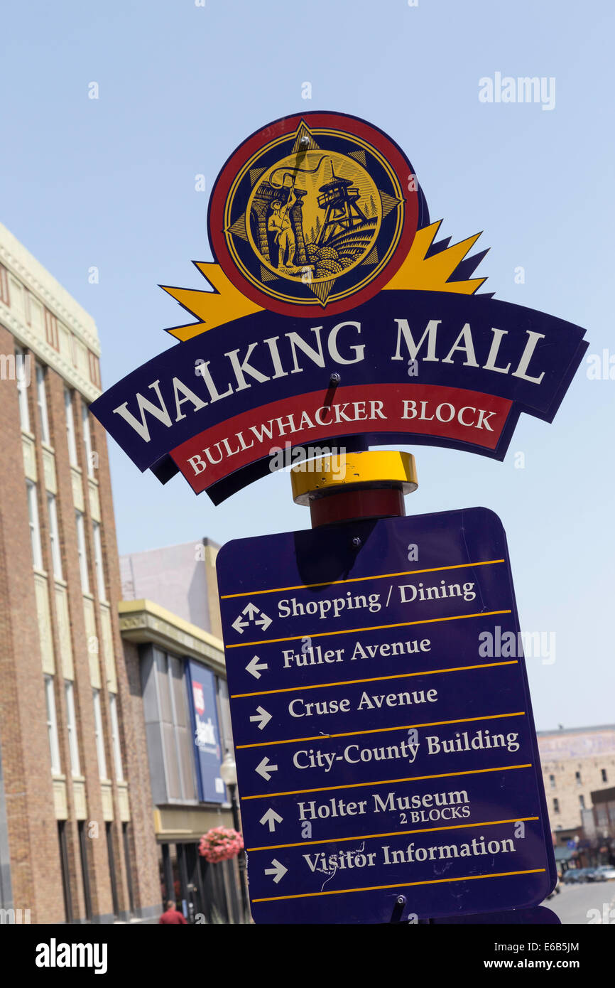 Sign in Last Chance Gulch Pedestrian Mall, Helena, Montana Stock Photo Alamy