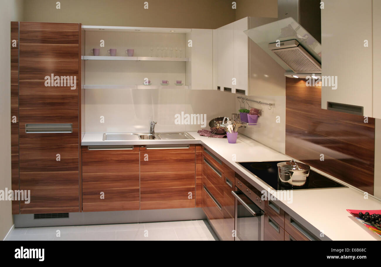 built in kitchen Stock Photo Alamy