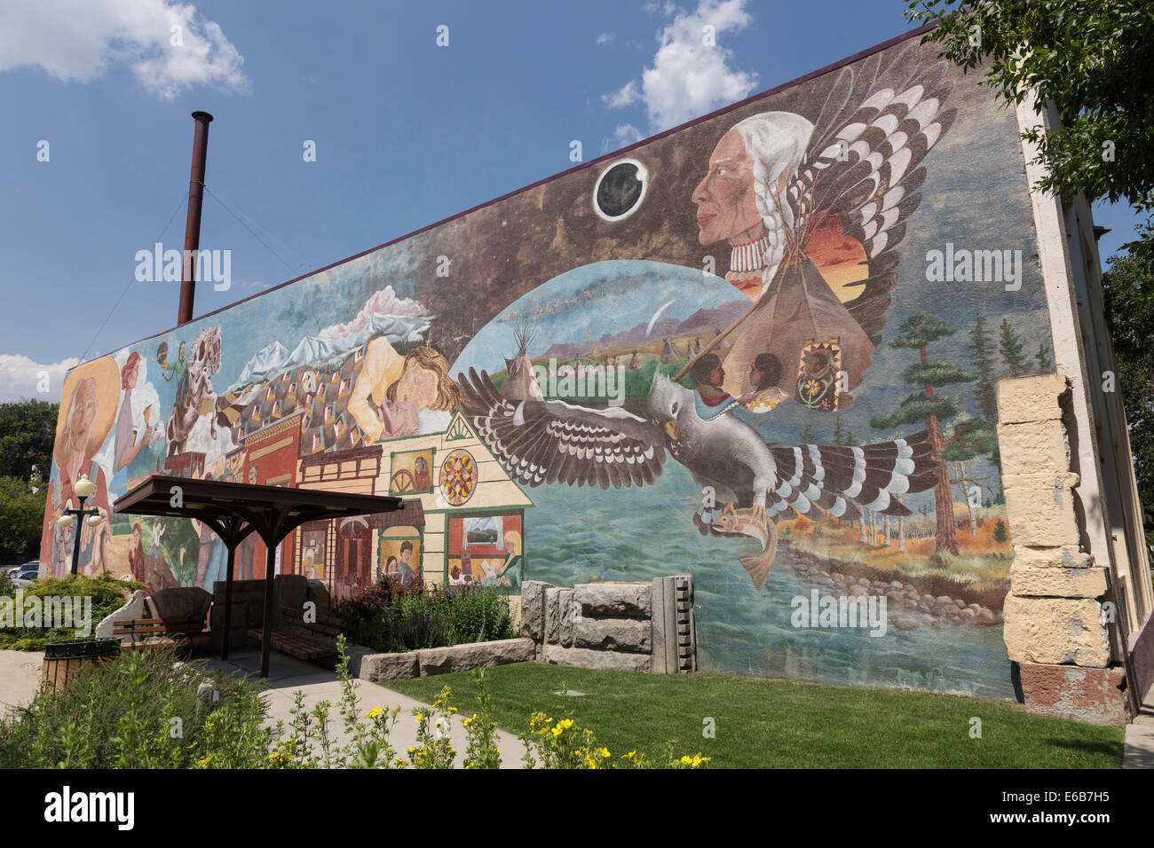 Painted Mural in Last Chance Gulch Pedestrian Mall, Helena, Montana