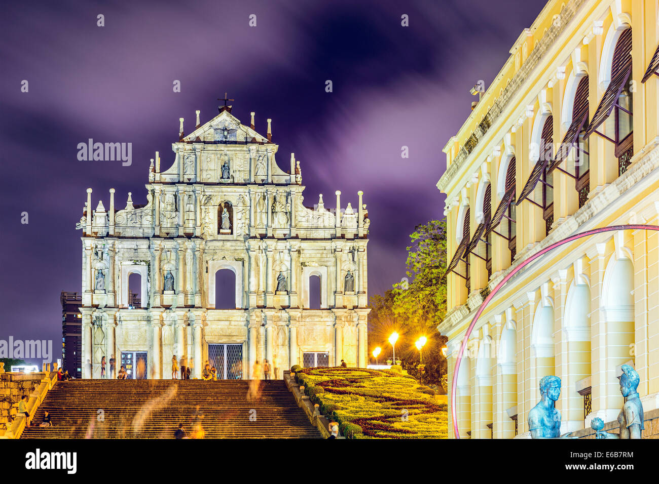 Macau, China at the Ruins of St. Paul Cathedral. Stock Photo