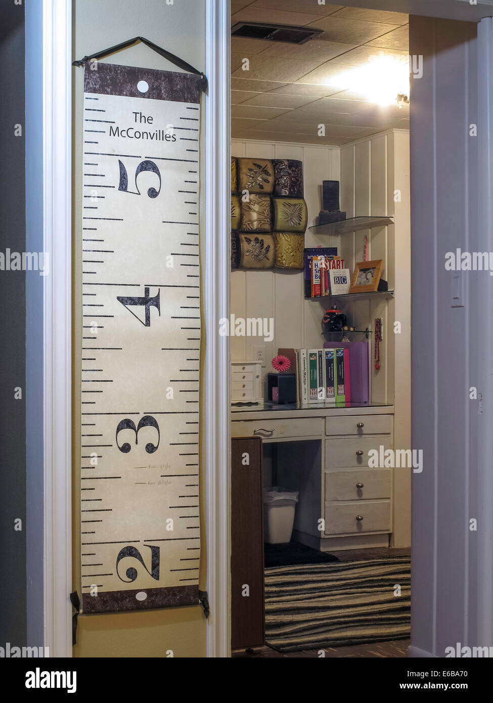 Child's Hallway Panel Growth Chart, Residential Home, Montana, USA