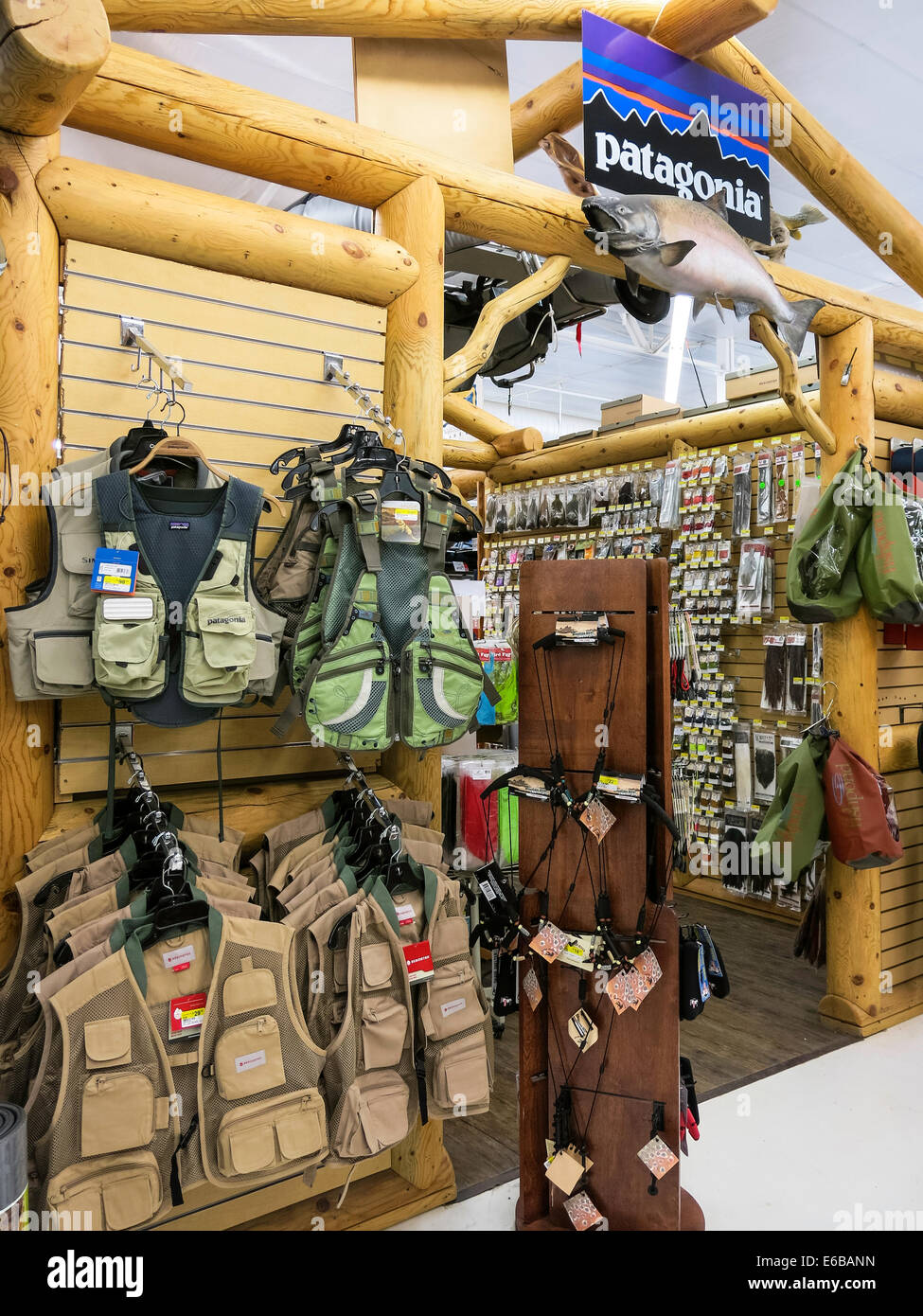 Fishing Vest Display, Big R Ranch Store, Great Falls, Montana, USA