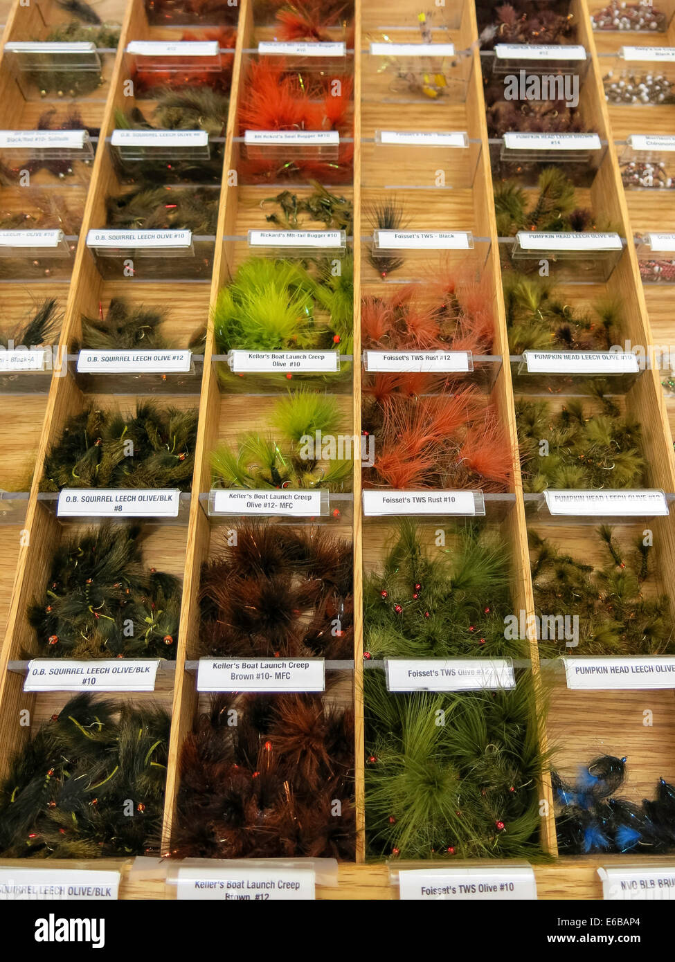 Fishing Aisle in Big R Ranch Store, Great Falls, Montana, USA Stock