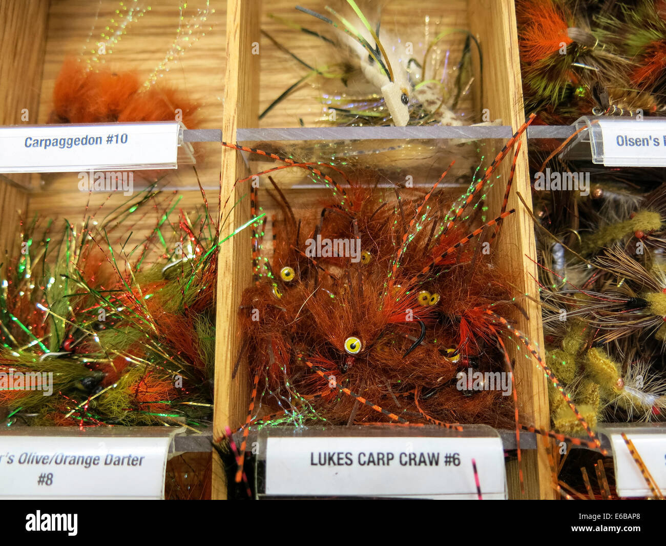 Fishing Aisle in Big R Ranch Store, Great Falls, Montana, USA Stock
