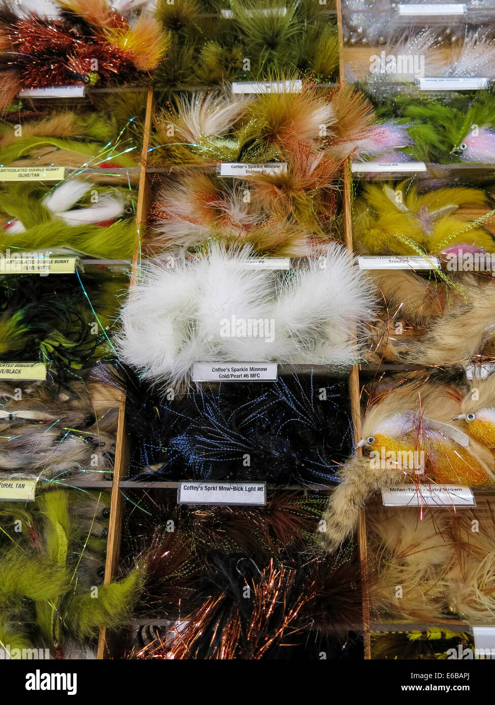 Fishing Aisle in Big R Ranch Store, Great Falls, Montana, USA Stock