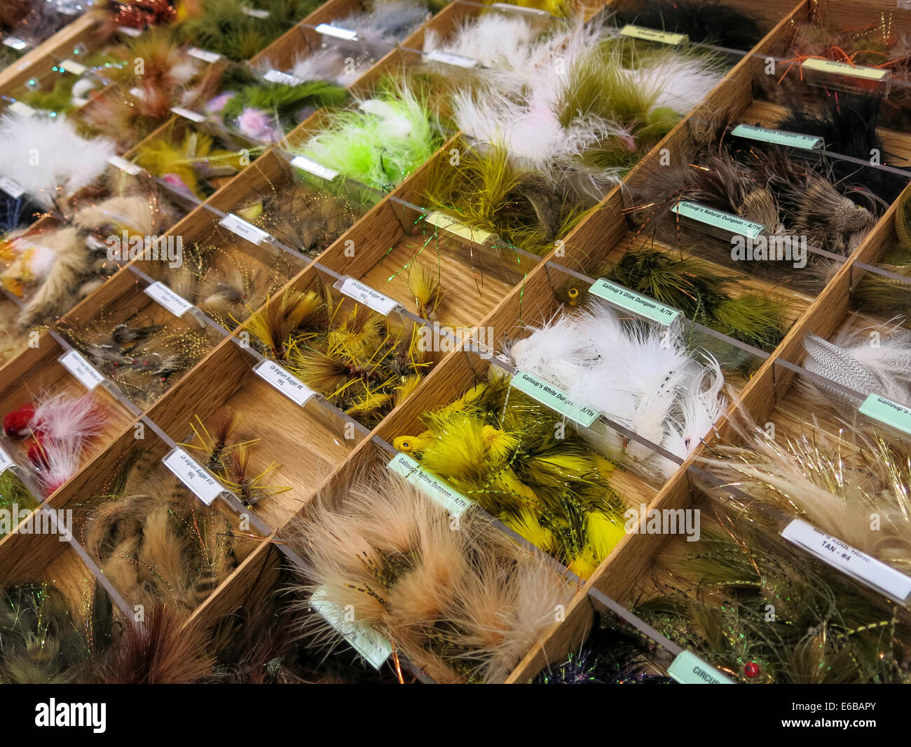 Fishing Aisle in Big R Ranch Store, Great Falls, Montana, USA Stock