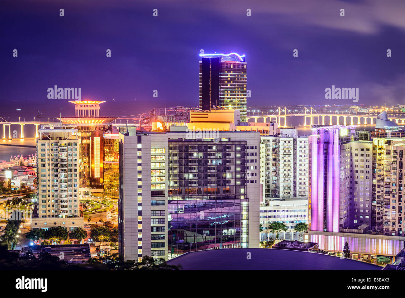 Macau, China city skyline. Stock Photo